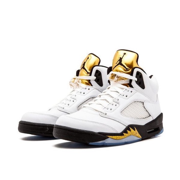 Like New Youth Sz 7Y (Euro Sz 40) Jordan 5 Retro BG Sneakers Olympic Gold Metal - Picture 4 of 15